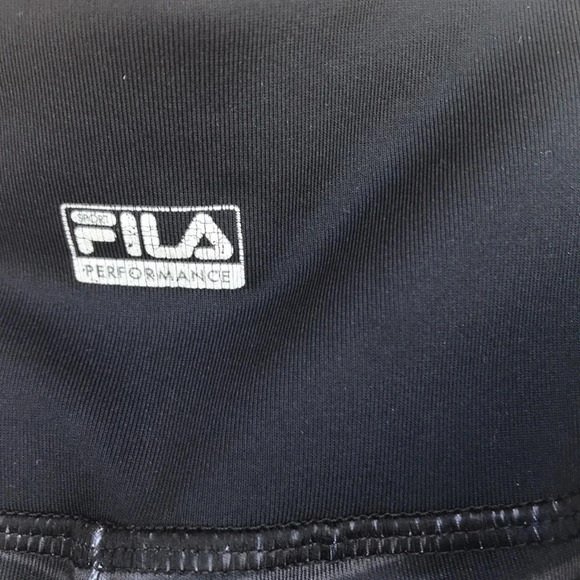 Fila Black Gray Cloud Crop Yoga Athletic Leggings - Picture 5 of 7